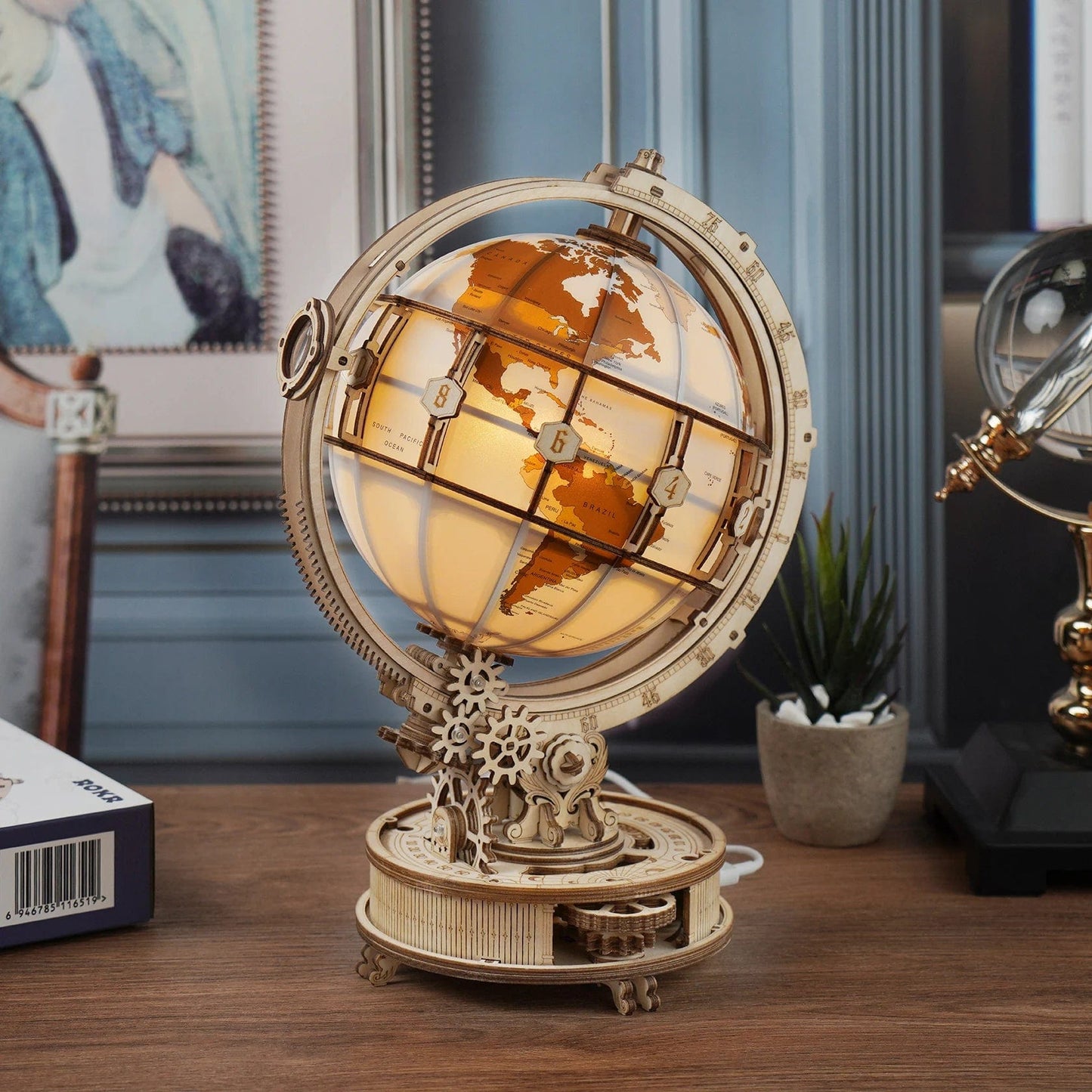 Globe Terrestre lumineux - Wood