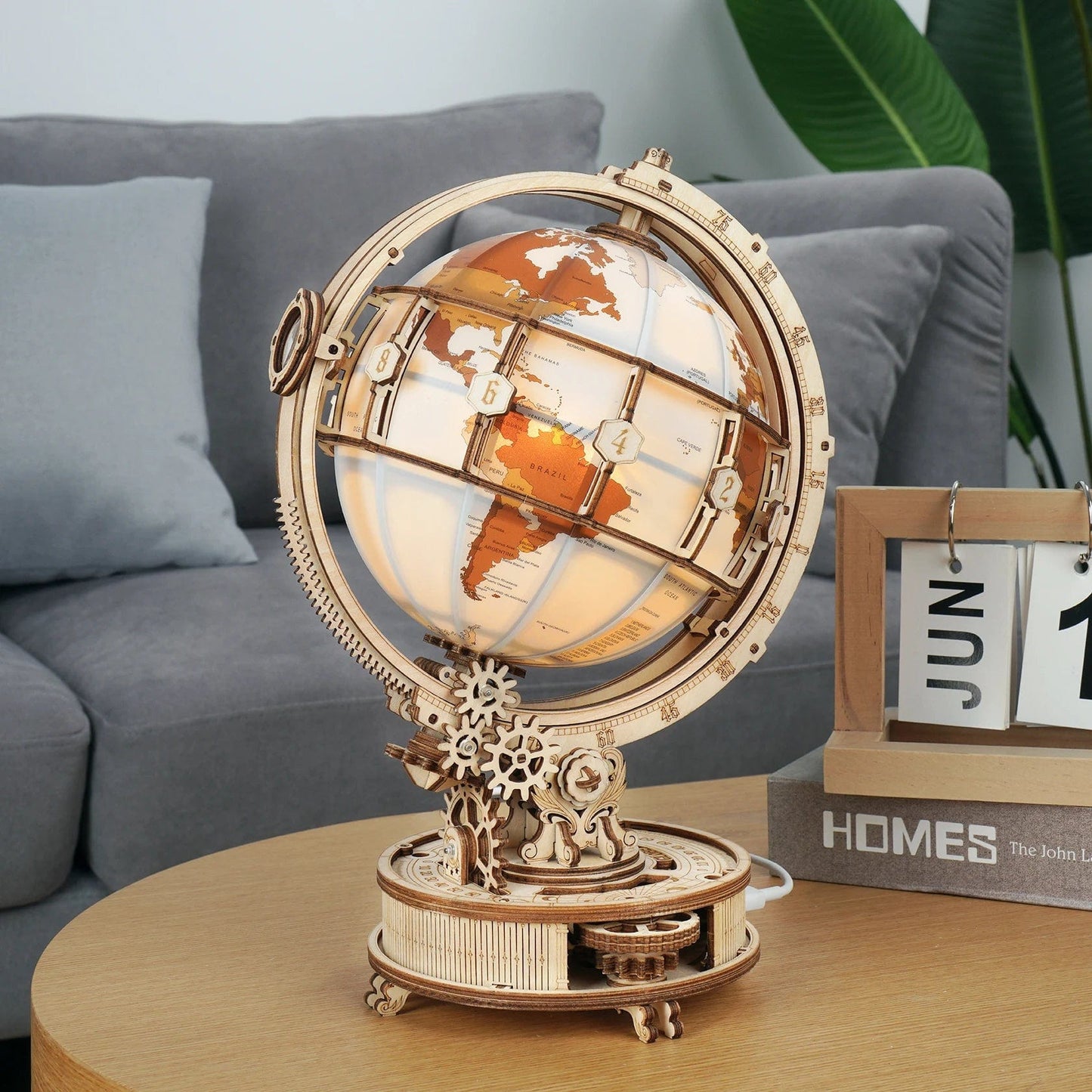 Globe Terrestre lumineux - Wood