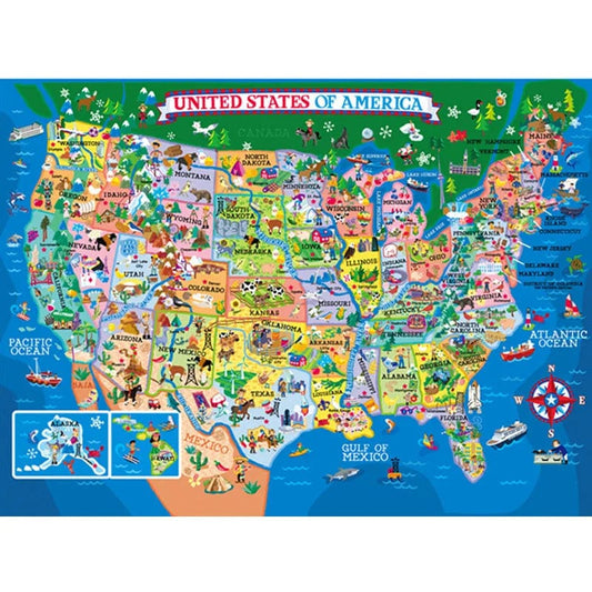 Puzzle Mappemonde - USA